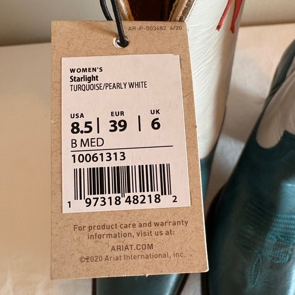 Ariat Womens Turquois Starlight Western Cowboy Boots Snip Toe Sz 8.5 NEW - Picture 10 of 11